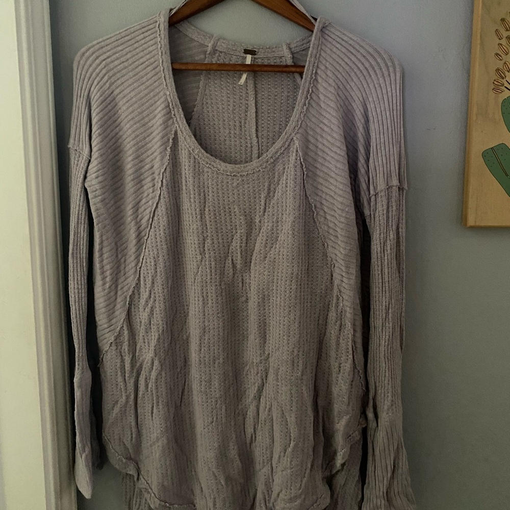 EUC Free People Ventura Hi Lo Waffle Knit - Picture 2 of 2